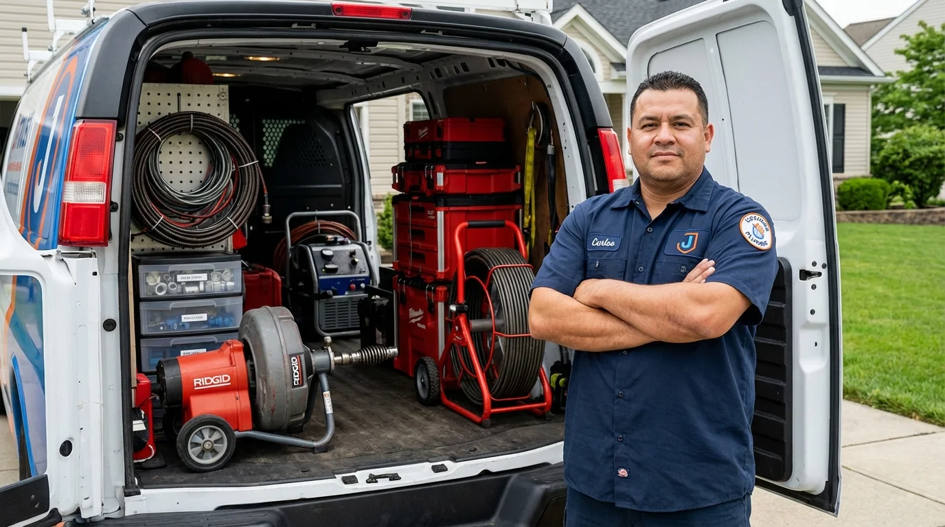 Professional drain cleaning equipment and Johns Plumbing LLC plumber in Semmes