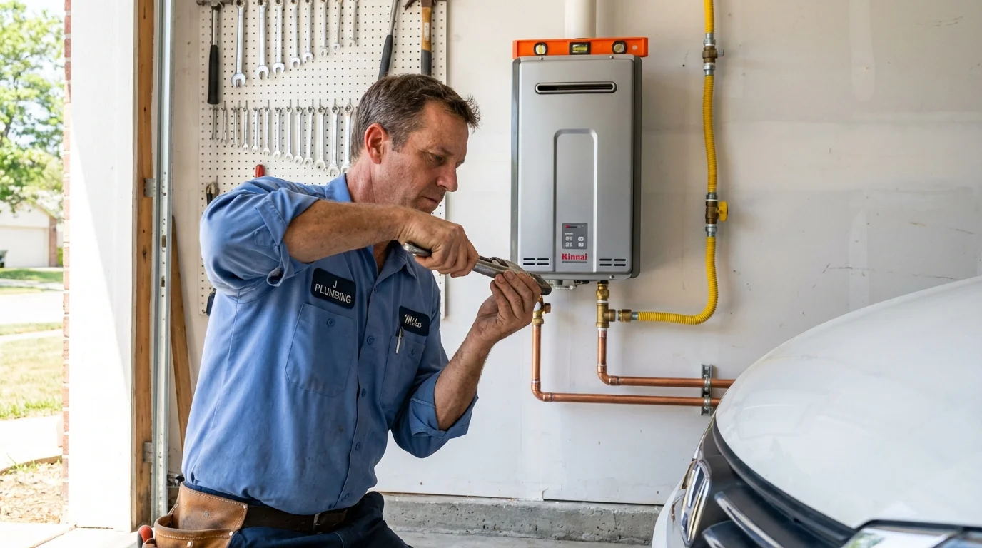 Tankless water heater installation by a Johns Plumbing LLC plumber in Semmes